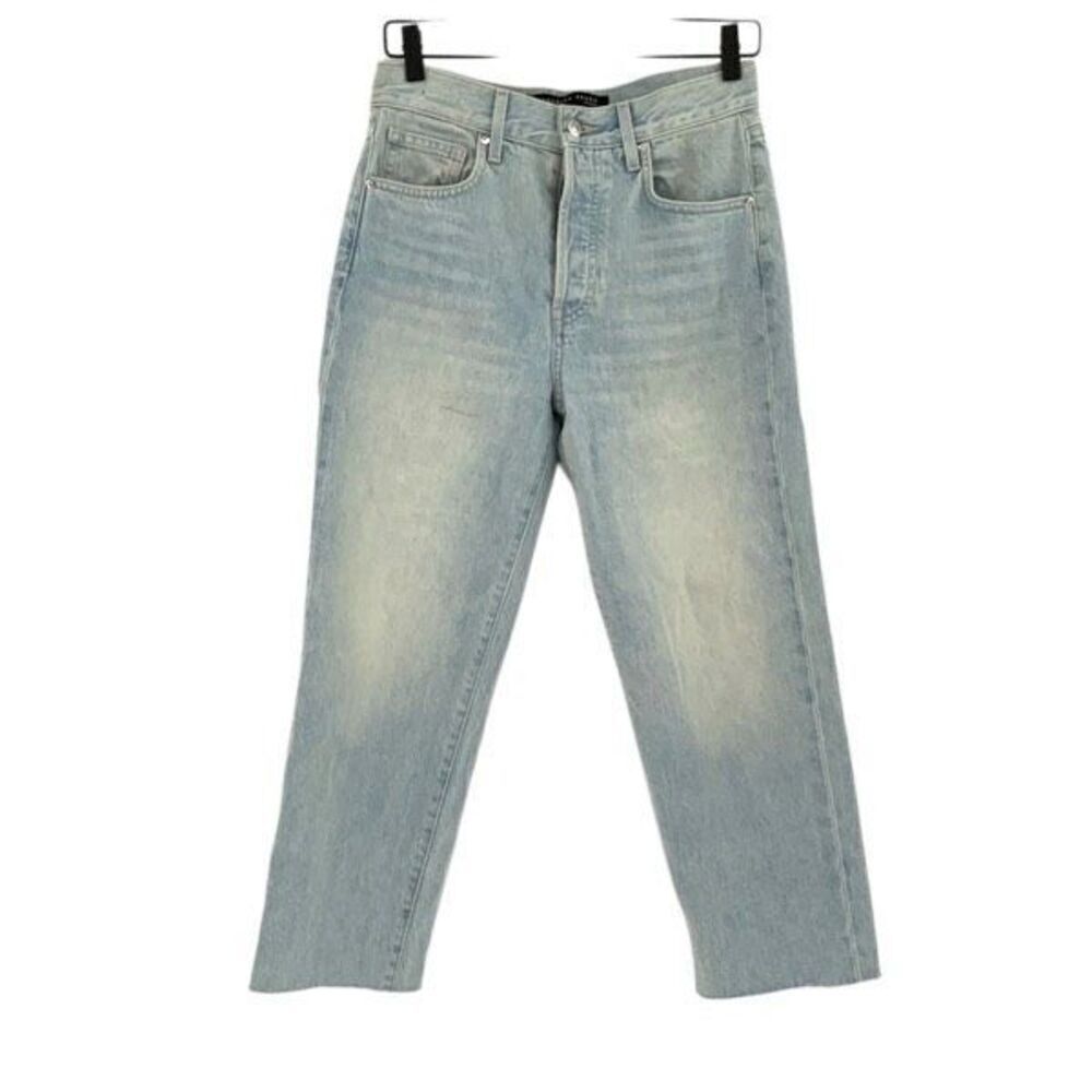 Veronica Beard Blue Blake Crop Straight High Rise Denim Jeans Size 27